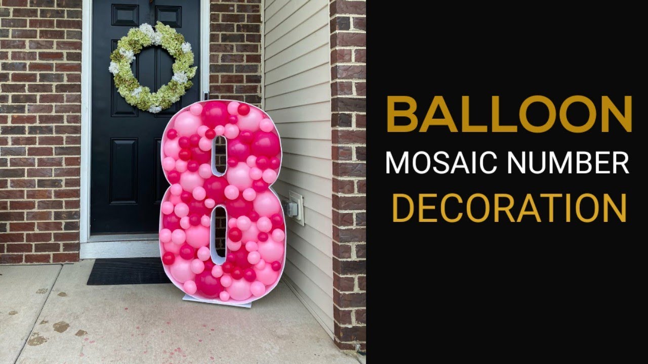 DIY Balloon Mosaic Number 8 Decoration Birthday Party Decorations