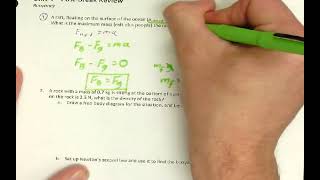 Physics 2 - Fluids - Post-Break Review - Buoyancy Practice - Floating Object