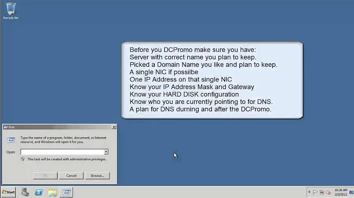 70-640 Active Directory / 2008 R2 - Performing a DCPromo