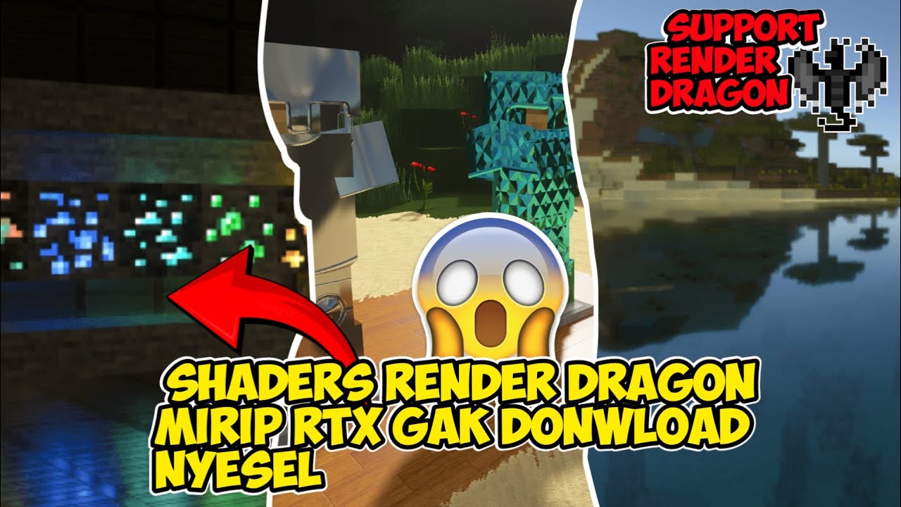 SHADERS RENDER DRAGON 1.20 MIRIP RTX GAK DONWLOAD NYESEL😱|| SUPPORT HP ...