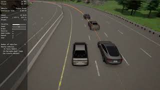 Autonomous driving on CARLA - Case 3: obstacle avoidance for three vehicles in a row.