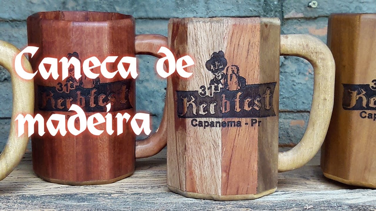 Caneca de madeira para chopp