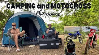 CAMPING and MOTOCROSS in Batangas , Philippines with our dog | campfire food tent sounds of camping