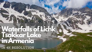 Cascade of waterfalls of Lichk and Tsakkar Lake in Armenia | 4K resolution