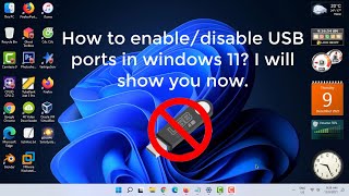 how to enable or disable usb ports in windows 11 using registry.