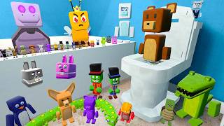 ALL SUPER BEAR ADVENTURE CHARACTERS TEAM RAGDOLL CHALLENGE BIG TOILET in Garry's Mod