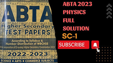 ABTA Test Paper Class 12 Physics solution SC-1 2023 || ABTA Test Paper solution 2023 ||