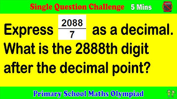 Primary School Math Olympiad - Single Question Challenge, 5 Minutes.