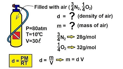 Chemistry of Gases (14 of 40) Density of Gases: Example 1 (Scuba Tank)