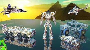 Army Robot Multiple Transform: Army Camo Jet Tank Helicopter Military Robot - Android Gameplay
