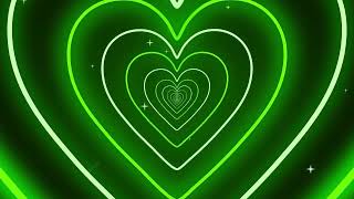 💚 Green Neon Tunnel Heart Background video effects HD [12 HOURS] 💚