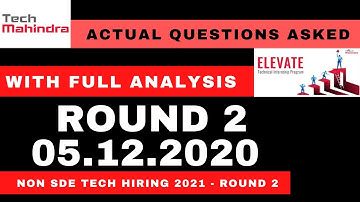 Tech Mahindra Non SDE Hiring 2021|Cognitive & Technical Test - Actual Questions Asked on 05.12.2020