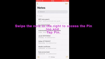 HOW TO PIN OR UNPIN A NOTE IN THE NOTES APP IN IOS 11