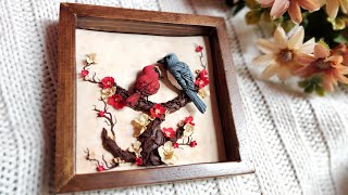 Embossed frame with polymer clay | Nature frame |Diy 🌱🕊️