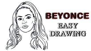 Beyonce Drawing How To Draw Beyoncé Knowles Sketch Easy Step By Step Outline Art