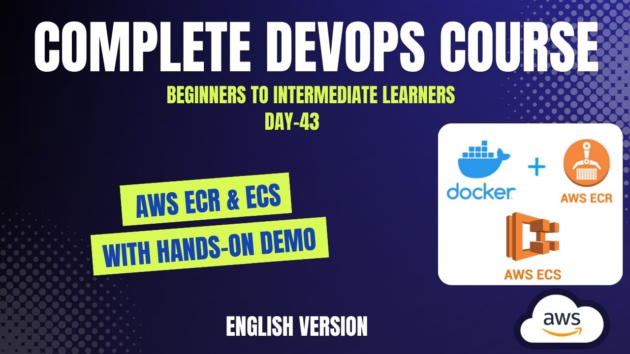 Day-43 | AWS ECR & ECS Tutorial | Push Docker Image to ECR & Deploy on ...