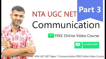 NTA UGC NET Communication FREE Online Video Course Part 3
