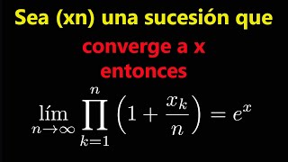 Producto Infinito que es igual a la Función Exponencial