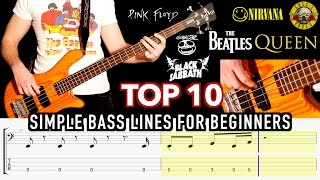 Top 10 Simple Bass Lines For Beginners chords