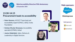 Web Accessibility Directive 5th Anniversary: Session 4: When procurement leads to accessibility