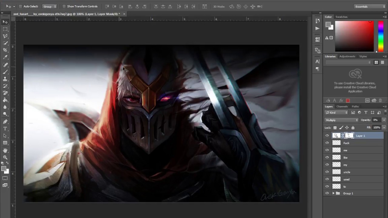 How to draw Zed from LoL IN PHOTOSHOP [Very real] - YouTube
