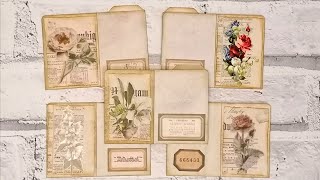 Mini Pocket File Folders - Junk Journal Ephemera