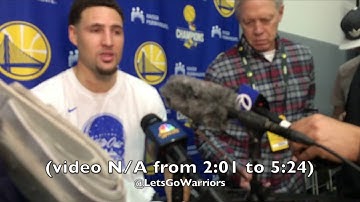 Entire KLAY THOMPSON interview from practice, day before Game 2