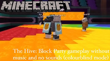 Minecraft - The Hive: Block Party gameplay without music and no sounds (colourblind mode)