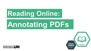 Reading Online: Annotating PDFs Profile