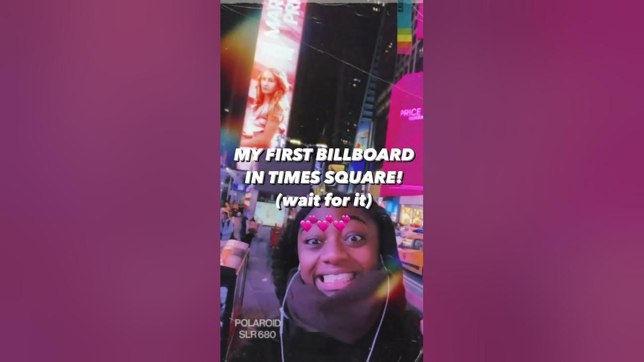 my first billboard in times square 😭😭 #shorts #timessquare #grammys