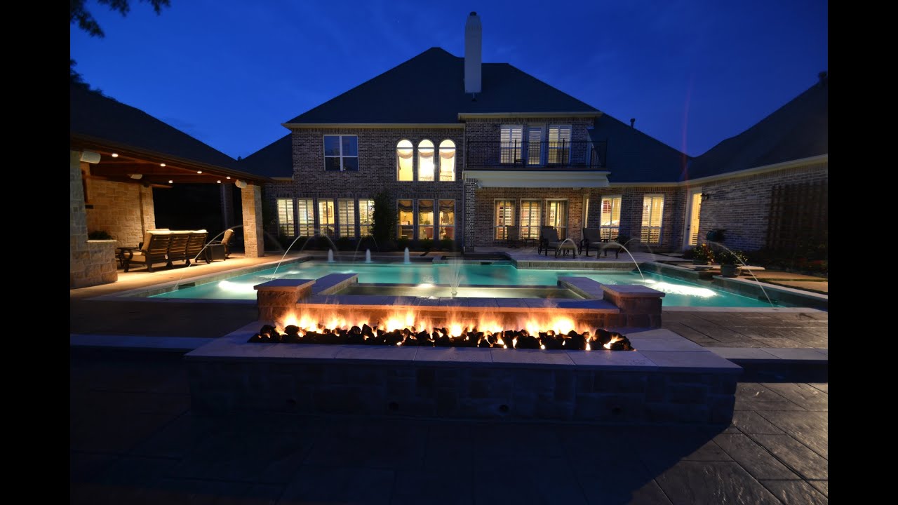 Relaxing DFW Pools with Fire & Water Features - YouTube