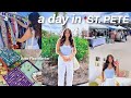 Spend a day with me in st pete vlog flea market lunch beach haul