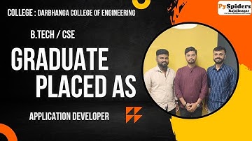 B.TECH (CSE) Graduate Placement Story From PySpiders Rajajinagar | As a APPLICATION DEVELOPER