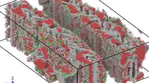 Collision cascade (irradiation) of glissile low angle grain boundary with 112 tilt axis