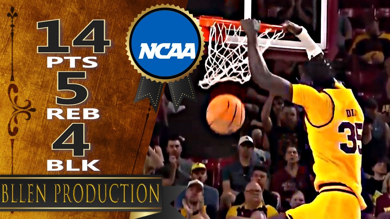 7'1"　Massamba Diop －14 Pts, 4 Blk, 2 3PT Highlights｜Utah Utes vs Arizona State Sun Devils｜2026.02.28