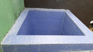 Awesome with 3.5×3.25 Size water tank in tile intallation-using by sand cement mixer Construction