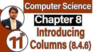 11th Class Computer Science Chapter 8 -  Introducing Columns - ICS Computer Part 1 Chapter 8