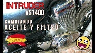 Intruder Vs1400 Cambio Aceite y filtro [ Como se hace? Tutorial en Español ] @ Songoland Garage