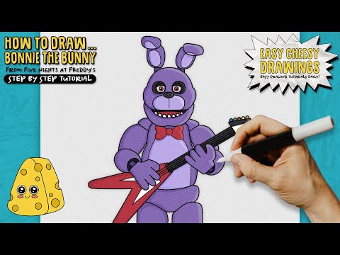 How to Draw BONNIE THE BUNNY 🐰 (Five Nights at Freddy's) | Easy Step-By-Step Drawing Tutorial