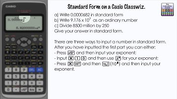 Standard Form On A Casio Classwiz - Science Notation Sci Number Format fx-991EX fx-83GTX fx-85GTX