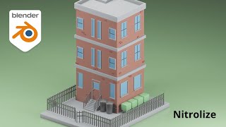 Isometric Building Scene -Blender 2.90-Timelapse