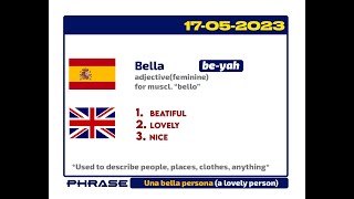 The English Meaning of spanish word "Bella"