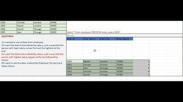 SQL Tutorial : Lession 2 Write SQL using Order by clause