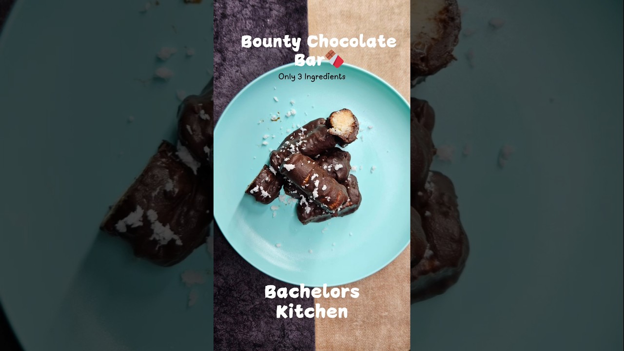 *3 INGREDIENT* BOUNTY CHOCOLATE BAR | Homemade Bounty Bars | 3 Ingredient Bounty Bar🍫🔥 #food #shorts