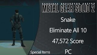 MGS2: Substance | PC | Snake | Eliminate All | Level 10 | Special Items | 47572 Score