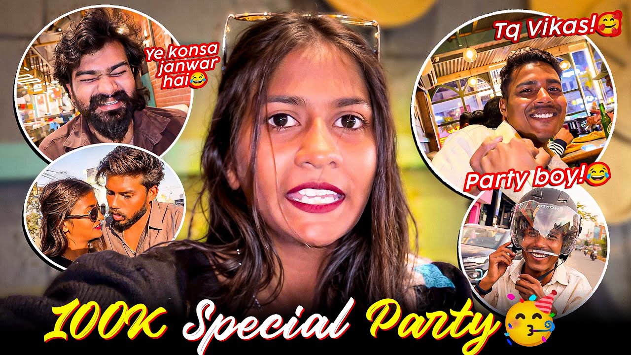 *100K Special Party*🥳🎉 Vikas ne di sbko party or hogya halla😂 || Nehu Vlogs || #vlog 