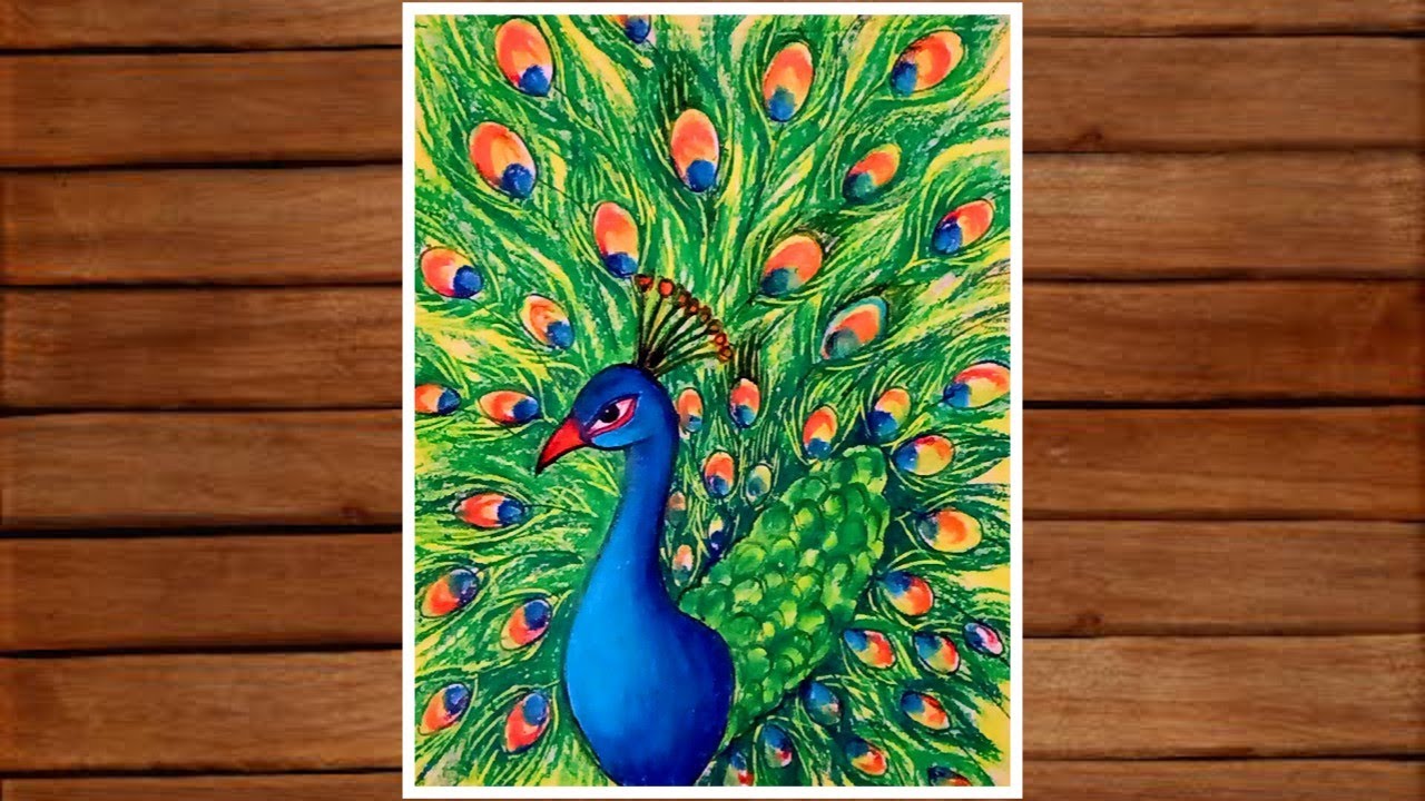 Beautiful & Easy Peacock drawing with colour | Nature drawing very ...