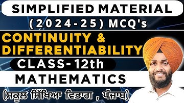 12th Continuity & Differentiability MCQ