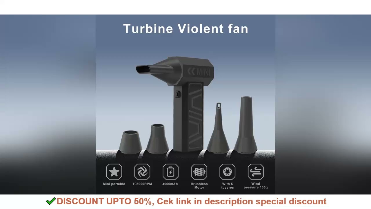 New 200000RPM Violent Fan Powerful Air Blower Vacuum Dust Cleaner Type C Super Powe Wind 52m/s