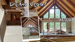 destroying my new house to make it better 😂 // house demo vlog 2